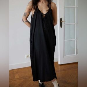 Deiji Studios long black slip dress